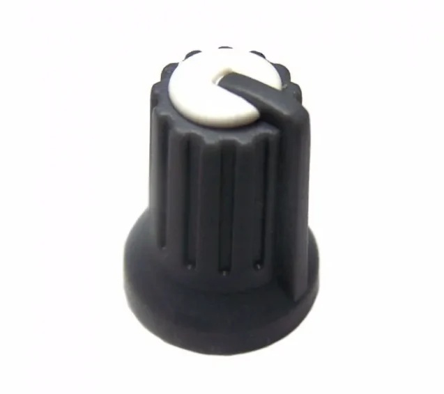 10 Peças- Knob Potenciômetro Eixo Estriado 6mm 481-2 Branco